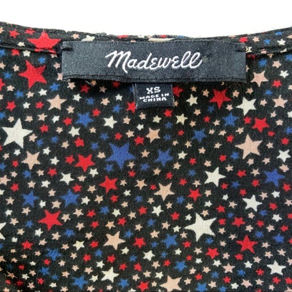 Madewell Silk Blouse Starry Night Size XS - Picture 13 of 15